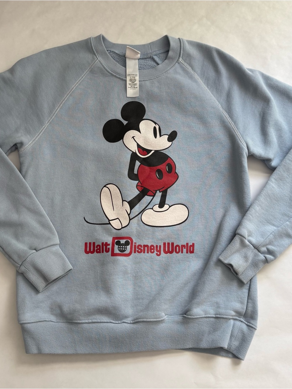 Classic Disney Pale Blue Mickey Mouse Crewneck Sweatshirt